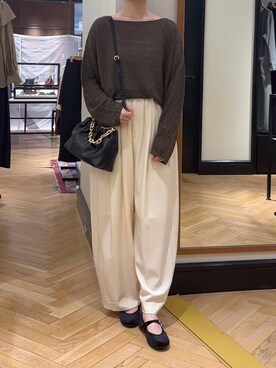 「おでかけ」｜「アイテム（バレエシューズ）」を使った、ひぃ(588)さん（レディース・162cm）の秋コーディネート