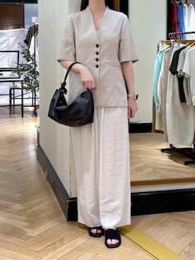 「A part by（アパートバイ）のハートモチーフバッグ（ショルダーバッグ、ブラック系）」を使った、ひぃ(588)さん（レディース・162cm）の春コーディネート