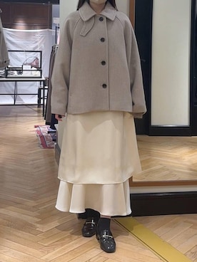 「アイテム（ステンカラーコート）」を使った、ひぃ(588)さん（レディース・162cm）の秋コーディネート