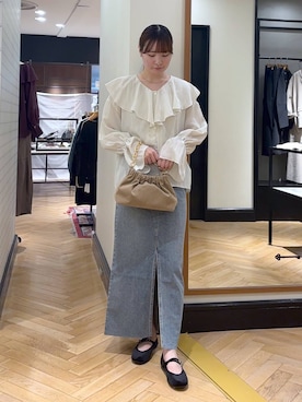 「アイテム（デニムスカート）」を使った、ひぃ(588)さん（レディース・162cm）の秋コーディネート