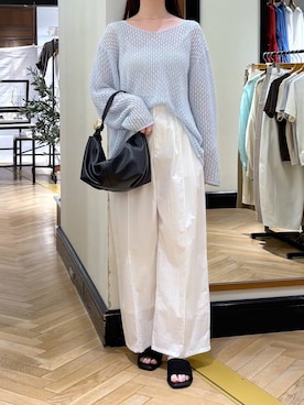 「A part by（アパートバイ）のハートモチーフバッグ（ショルダーバッグ、ブラック系）」を使った、ひぃ(588)さん（レディース・162cm）の春コーディネート
