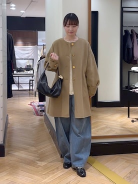 「アイテム（ノーカラーコート）」を使った、ひぃ(588)さん（レディース・162cm・20代）の秋コーディネート