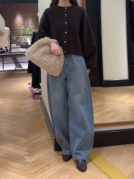 「A part by（アパートバイ）のアイテム（デニムパンツ）」を使った、ひぃ(588)さん（レディース・162cm）の冬コーディネート