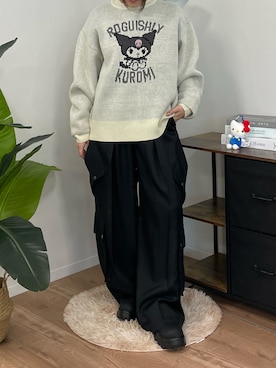 「アイテム（カーゴパンツ）」を使った、ゆいころさん（レディース・158cm）の秋コーディネート