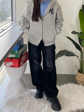 「MLB（メジャーリーグベースボール）のアイテム」を使った、ゆいころさん（レディース・158cm）の秋コーディネート