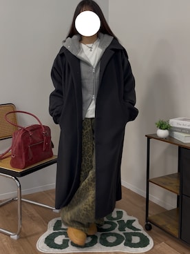 「アイテム（ブラック系）」を使った、ゆいころさん（レディース・158cm）の冬コーディネート