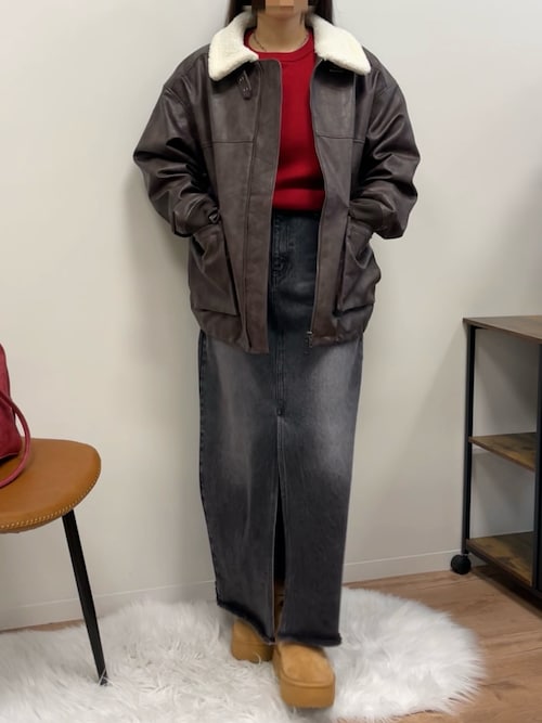 セール】【Snap club】2WAYヴィンテージライク襟ボア切り替えフライト