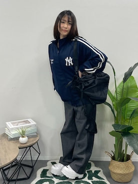 「アイテム（ジャージ）」を使った、ゆいころさん（レディース・158cm）の秋コーディネート