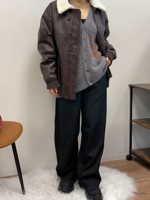 セール】【Snap club】2WAYヴィンテージライク襟ボア切り替えフライト