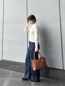 「アイテム（その他小物、ブラウン系）」を使った、karinさん（レディース・158cm）の秋コーディネート