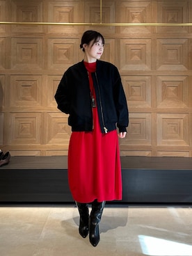 「おでかけ」｜「アイテム（ワンピース/ドレス）」を使った、miyaさん（レディース・162cm）の冬コーディネート