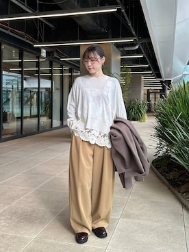 「アイテム（チェスターコート）」を使った、miyaさん（レディース・162cm・30代）の冬コーディネート