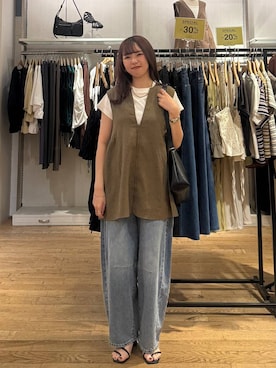 「アイテム（ベスト）」を使った、つっきー🌙さん（レディース・156cm・20代）の夏コーディネート