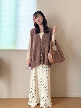 「アイテム（ベスト）」を使った、つっきー🌙さん（レディース・156cm・20代）の秋コーディネート