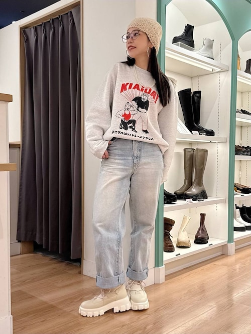 2025秋冬新作 厚底 ボリュームソール 編み上げ ニット ブーツ /51406