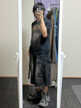 「アイテム（スニーカー）」を使った、やまやまださん（メンズ・164cm）の夏コーディネート