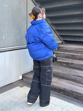 「アイテム（ダウンジャケット/コート）」を使った、那須川梨々さん（レディース・152cm）の秋コーディネート