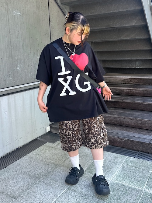 ワンピース S stamp tee dress X-girl ワンピース STENCIL I LOVE XG LOGO S/S BIG TEE DRESS