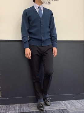 「アイテム（ビジネスシャツ）」を使った、BRICK HOUSE シャツ工房 宮崎イオンモール店さん（メンズ・170cm）の冬コーディネート