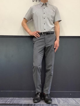 ビジネスシャツ ブラック 黒色系 コーディネート Zozotown