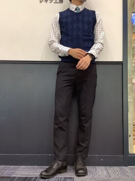 「ネクタイコーデフェス」｜BRICK HOUSE シャツ工房 宮崎イオンモール店さん（メンズ・173cm）の秋コーディネート