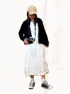 「ピクニック」｜「アイテム（チュニック）」を使った、Ⓜ️さん（レディース・161cm）の冬コーディネート