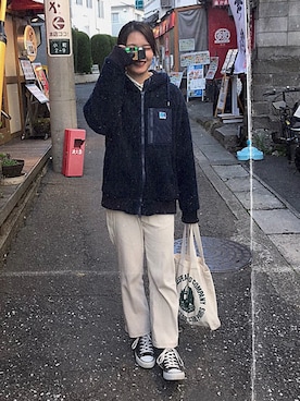 「HELLY HANSEN（ヘリーハンセン）のアイテム（その他アウター）」を使った、Ⓜ️さん（レディース・161cm）の冬コーディネート