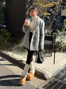 「アイテム（チェスターコート）」を使った、hakanaさん（レディース・148cm）の冬コーディネート