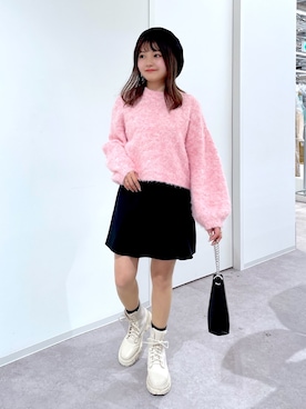 「FREE'S MART（フリーズマート）のアイテム（ハンチング/ベレー帽）」を使った、hakanaさん（レディース・148cm）の冬コーディネート