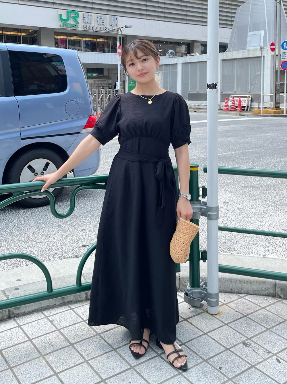 hakanaさんの「◇パフスリーブバックリボンワンピース（FREE'S MART）」を使ったコーディネートの1枚目の写真