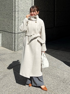「アイテム（ステンカラーコート）」を使った、hakanaさん（レディース・148cm）の秋コーディネート