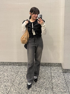「FREE'S MART（フリーズマート）のアイテム（パンツ）」を使った、hakanaさん（レディース・148cm）の秋コーディネート