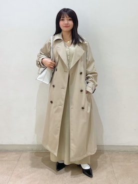 「FREE'S MART（フリーズマート）のアイテム（トレンチコート）」を使った、hakanaさん（レディース・148cm）の春コーディネート