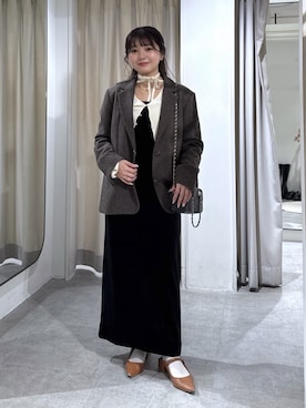 「アイテム（テーラードジャケット）」を使った、hakanaさん（レディース・148cm）の秋コーディネート