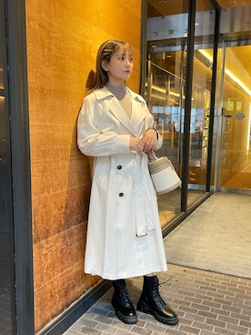 「#今日のコーデ」｜「アイテム（トレンチコート）」を使った、hakanaさん（レディース・148cm）の冬コーディネート