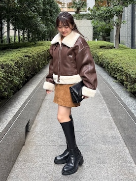 「アイテム（スカート、ベージュ系）」を使った、hakanaさん（レディース・148cm）の秋コーディネート