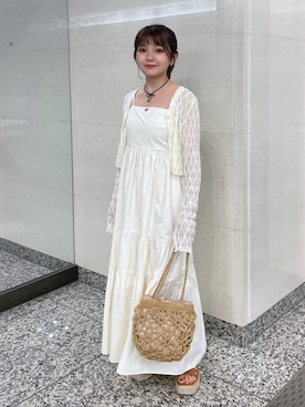 「FREE'S MART（フリーズマート）のアイテム（かごバッグ）」を使った、hakanaさん（レディース・148cm）の夏コーディネート