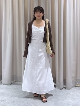 「FREE'S MART（フリーズマート）の◆ミニバックルサンダル（涼鞋、ブラウン系）」を使った、hakanaさん（レディース・148cm）の夏コーディネート