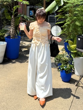 「低身長」｜「アイテム（パンプス）」を使った、hakanaさん（レディース・148cm）の夏コーディネート