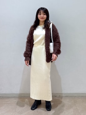 「シャギー」｜「アイテム（ワンピース/ドレス）」を使った、hakanaさん（レディース・148cm）の冬コーディネート
