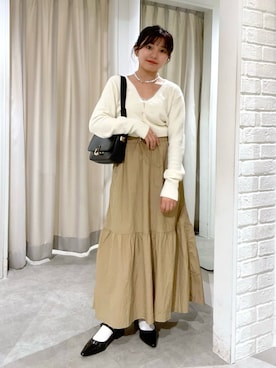「ショート丈トップス」｜「アイテム（バレエシューズ）」を使った、hakanaさん（レディース・148cm）の秋コーディネート
