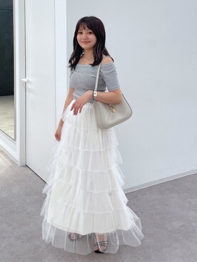 「FREE'S MART（フリーズマート）のアイテム（スカート）」を使った、hakanaさん（レディース・148cm）の夏コーディネート