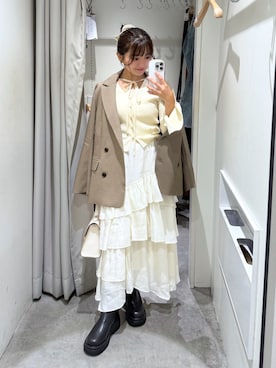 「アイテム（テーラードジャケット）」を使った、hakanaさん（レディース・148cm）の秋コーディネート
