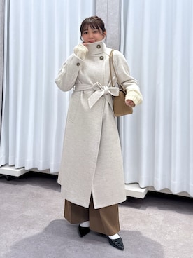 「アイテム（ステンカラーコート）」を使った、hakanaさん（レディース・148cm）の秋コーディネート