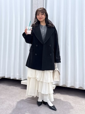 「アイテム（ピーコート）」を使った、hakanaさん（レディース・148cm）の秋コーディネート