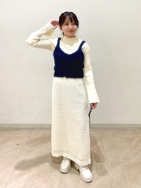 「リブニット」｜「アイテム（その他トップス）」を使った、hakanaさん（レディース・148cm）の冬コーディネート