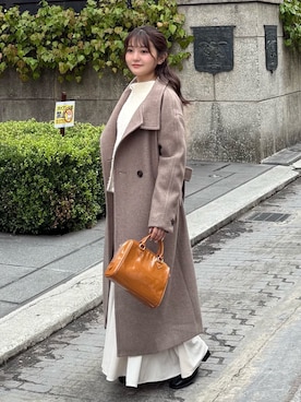「アイテム（ステンカラーコート）」を使った、hakanaさん（レディース・148cm）の秋コーディネート