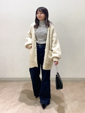「リブニット」｜「アイテム（バレエシューズ）」を使った、hakanaさん（レディース・148cm）の冬コーディネート