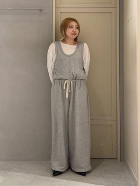 「LOWRYS FARM（ローリーズファーム）のＵＳＥＦＵＬシアープルオーバー　580950（Tシャツ/カットソー、ホワイト系）」を使った、サヤカさん（レディース・155cm）の春コーディネート