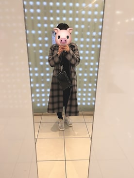 「GUコーデ」｜「アイテム（ダウンジャケット/コート）」を使った、Isseiさん（レディース・163cm）の冬コーディネート